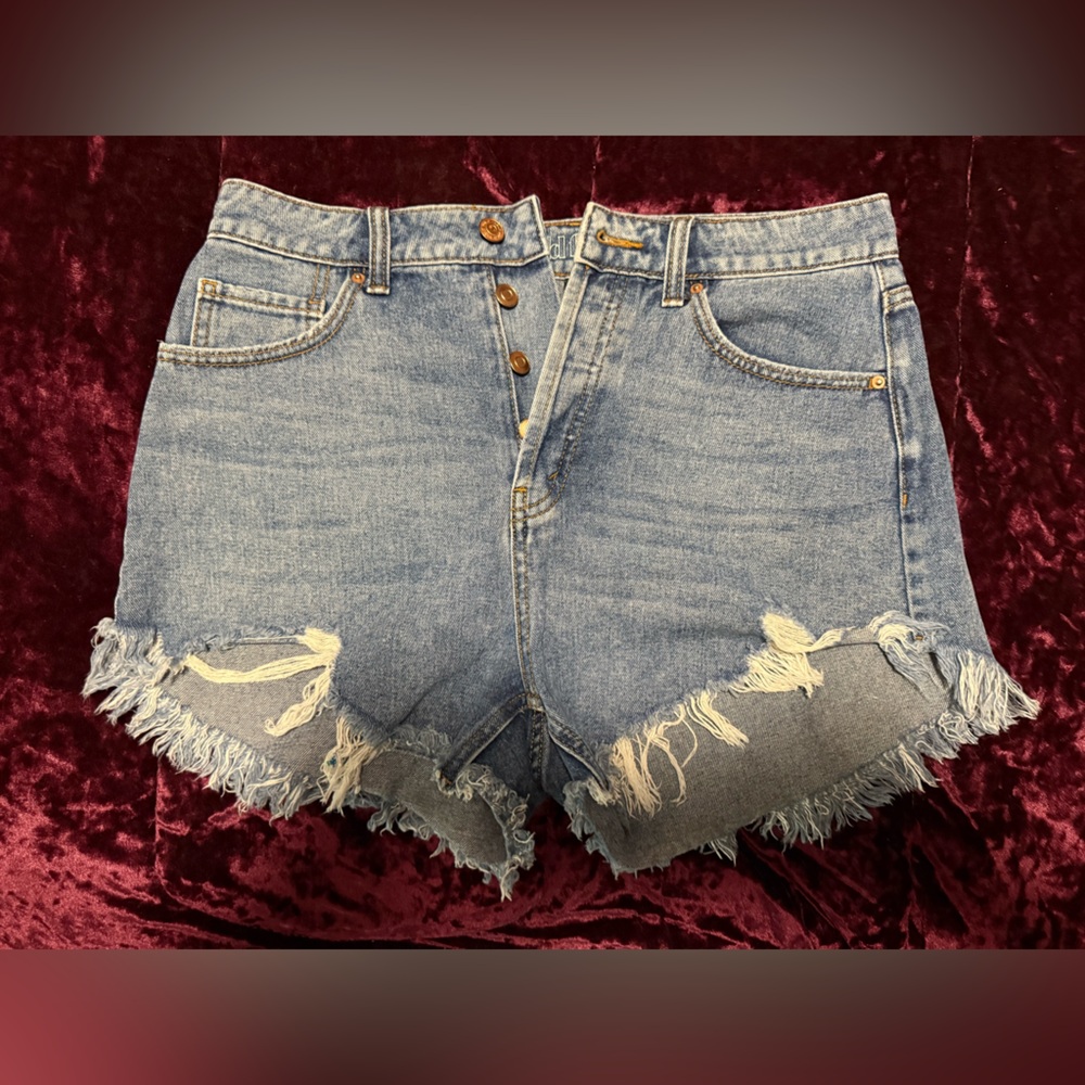 Wild Fable Blue Jean Shorts Frayed Hem